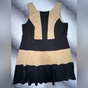 Emma & Michele Black Nude‎ Sleeveless Fit Flare Textured A Line Dress 20W Plus